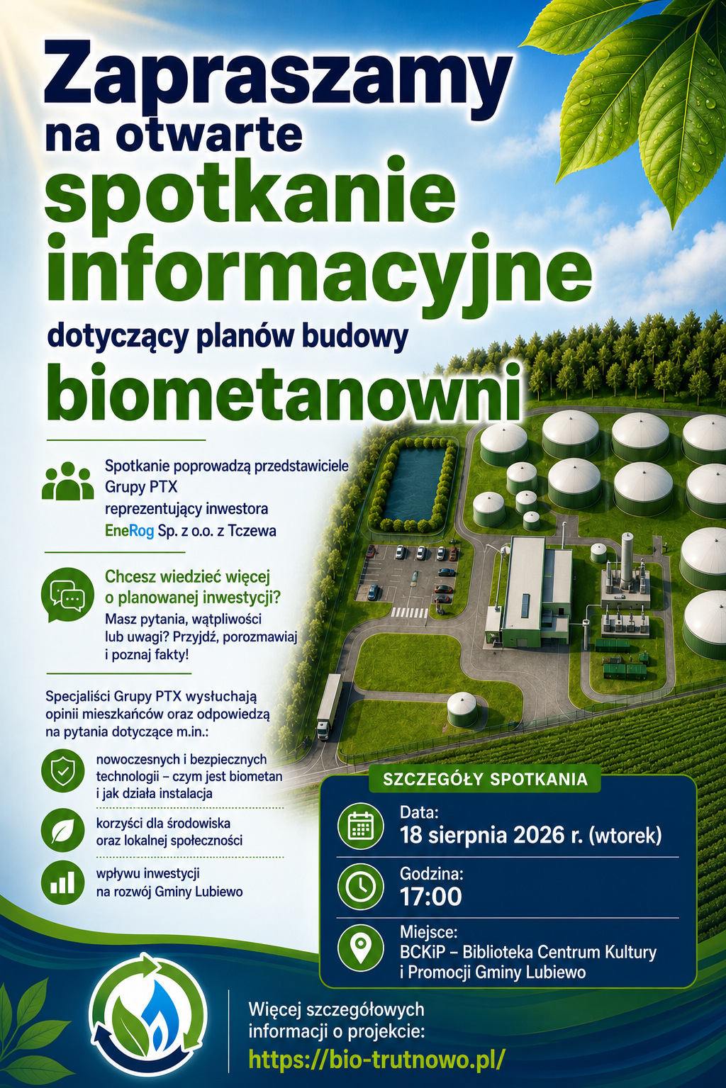plakat plany budowy biometanowni