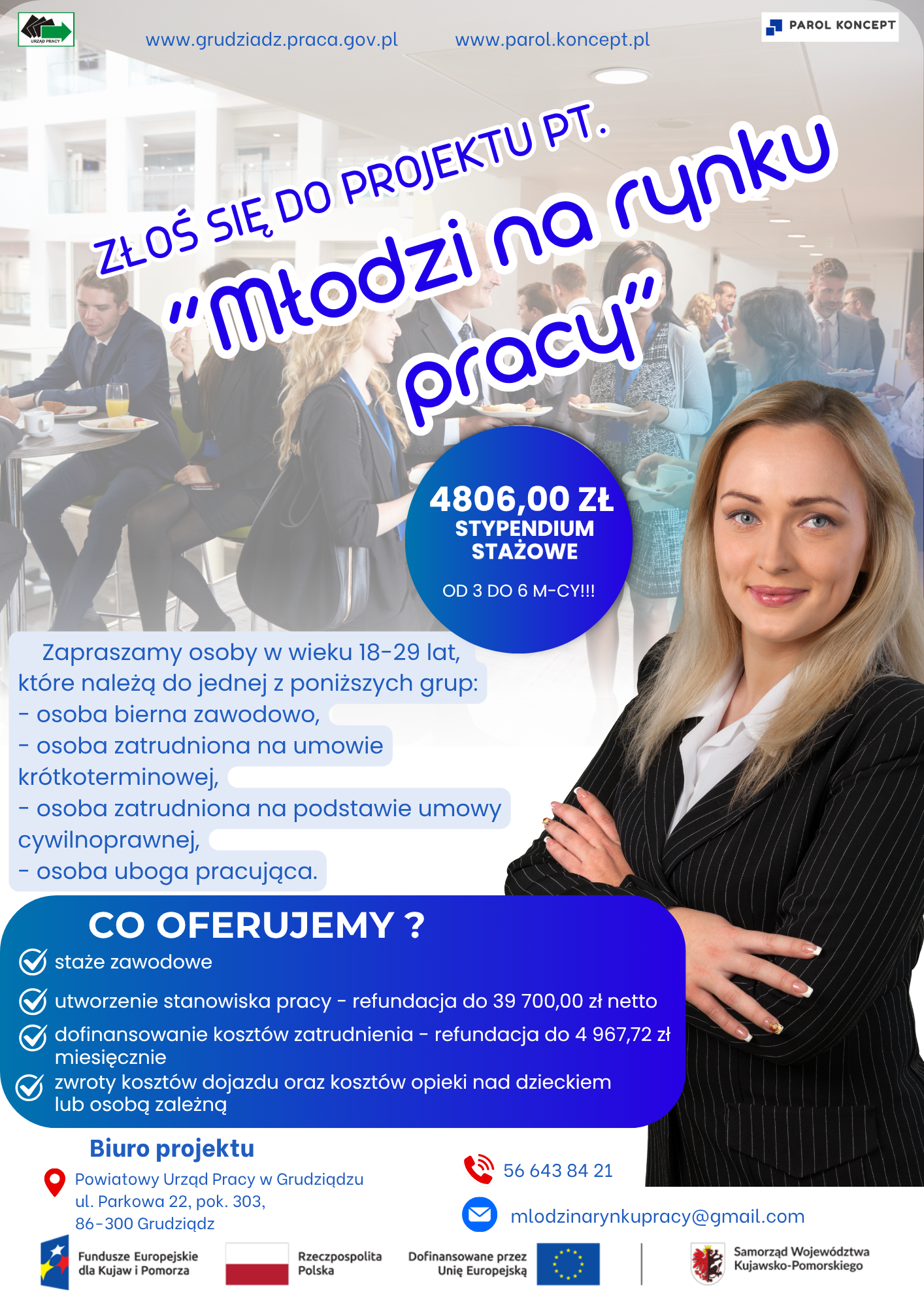 Plakat Młodzi na&nbsp;rynku pracy