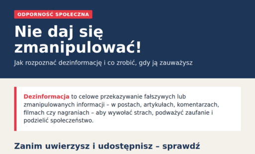 Zdjęcie do Przeciwdziałanie dezinformacji &ndash; nie daj się zmanipulować!